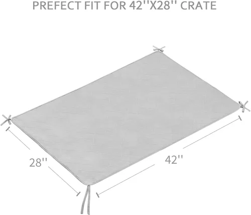 Miniatura 5 de Tapete impermeable para jaula de perro con cuerda, paquete de 2 (42 x 28 pulgadas), almohadillas lavables para orina para perros, almohadillas
