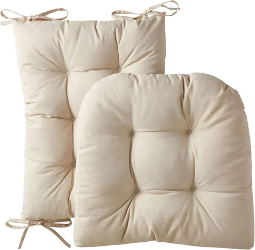 Miniatura 10 de Marina Decoration Cojín para silla mecedora, cómodo, grueso, copetudo, con respaldo alto, antideslizante, juego de 2 piezas superior e inferior