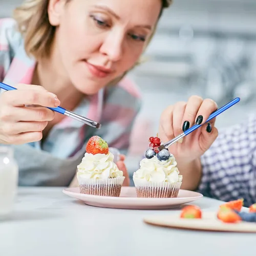 Miniatura 2 de Patelai 10 pinceles de pintura seguros para alimentos, herramientas de fondant para hornear pasteles, chocolate, azúcar, decoración de galletas