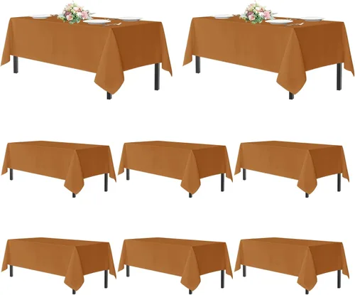 Miniatura 109 de sancua - Paquete de 2 manteles cuadrados de poliéster, de 54 x 54 pulgadas, resistentes a las manchas y a las arrugas, lavables, para mesas de Beige