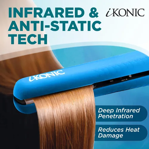 Miniatura 8 de IKONIC Placas flotantes de 1.25 pulgadas, plancha de pelo de cerámica 100% pura y plancha plana – calentamiento rápido, antiestática, tecnología