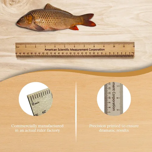 Miniatura 6 de Regla de truco, 2 piezas, broma de mejora de tamaño, 33% más grande, madera, 9 pulgadas