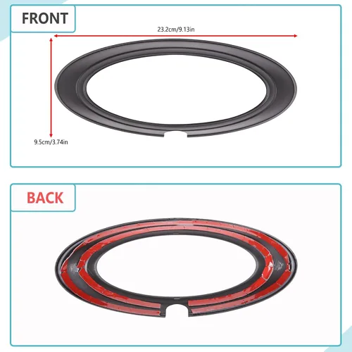 Miniatura 7 de Aunginsy Cubierta para emblema de portón trasero de automóvil con patrón de fibra de carbono para Ford Ranger 2015-2022, material ABS, específico