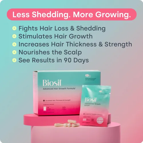 Miniatura 3 de Biosil Vitaminas avanzadas para el crecimiento del cabello, 30 paquetes (suministro de 1 mes), estimula el crecimiento, previene la pérdida