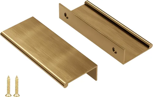 Miniatura 39 de Peaha Paquete de 10 manijas de gabinete de cocina de 1-5/16 pulgadas, tiradores negros para cajones de tocador, borde de puerta, tiradores de dedo