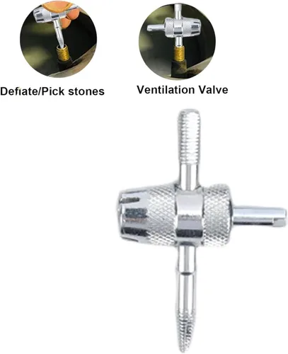 Miniatura 4 de Valve Core Replacement Tool Set, Steel Construction with ABS Handle, Includes Installation Pusher and Extractor, for Car, Truck, and Motorcycle Tires