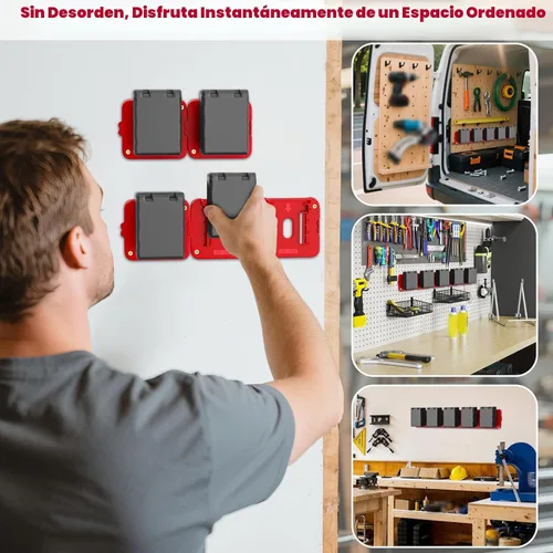 Miniatura 2 de Soporte de batería compatible con batería Milwaukee de 18 V, almacenamiento de baterías de montaje en pared para furgoneta de trabajo, estante, caja
