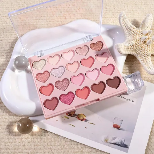 Miniatura 7 de SUAKE Paleta de sombras de ojos rosa nude, mate y brillante, alta pigmentación, 20 colores, marrón y morado para maquillaje de ojos, paleta