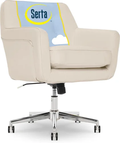 Miniatura 18 de Serta Ashleigh - Silla de oficina moderna, diseño acolchado de diamante, cojín de asiento de bobina de bolsillo, elegante sillón decorativo de Cuero