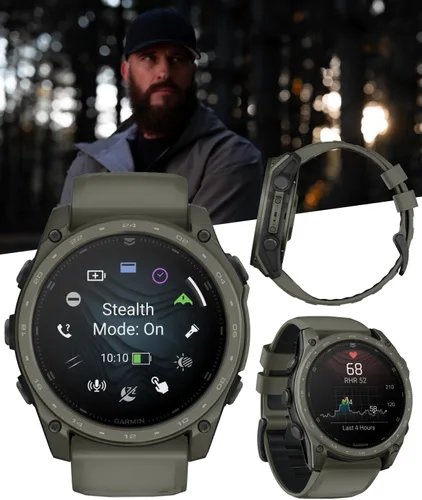 Miniatura 6 de Garmin Tactix 8 Cerakоtе de 2.008 in, reloj inteligente táctico con GPS premium, pantalla AMOLED, solucionador de balística aplicada, paquete