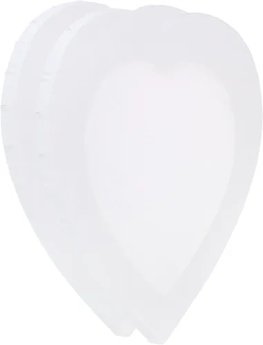 Miniatura 6 de PATIKIL Lienzos de pintura para pintura, paquete de 2 paneles de madera con forma de corazón de 8 x 8 pulgadas, paneles de arte en blanco estirados