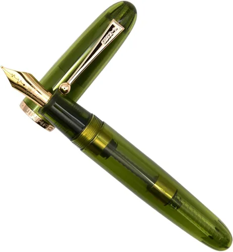 Miniatura 3 de Jinhao 9019 - Pluma estilográfica acrílica, punta de latido del corazón de 0.020 in con convertidor de tinta, bolígrafo de escritura suave de diseño