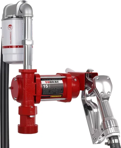 Miniatura 7 de Bomba de transferencia de gasolina YOHOME DC 12V Nueva bomba de transferencia de combustible de doble vía de hierro fundido 3.7GPM con estabilidad