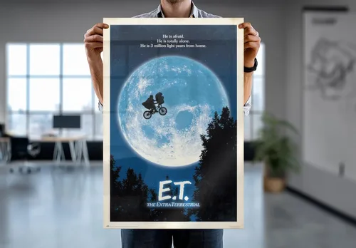 Miniatura 7 de E.T. The Extraterrestre - Póster de película (estilo regular, bicicleta y luna) (tamaño: 24 x 36 pulgadas) (póster laminado)