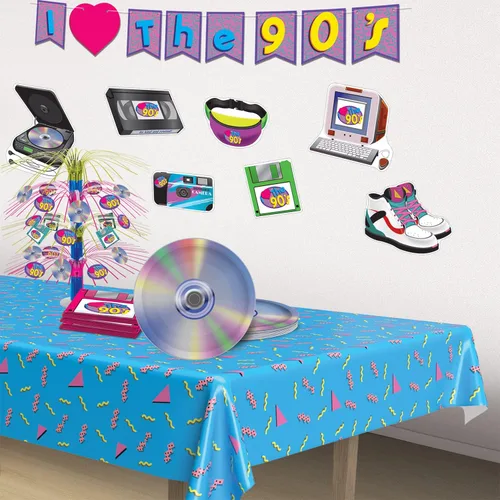 Miniatura 4 de Beistle Platos de papel CD de 24 piezas de vajilla retro de los años 90 para suministros de fiesta temática de los años 90, celebrando contigo desde