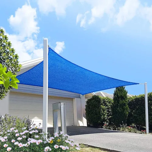 Toldo Vela Rectangular Azul de 7' x 16' Pies, Toldo con 95% de Bloqueo UV, Tela de Refugio para Patio Exterior Jardín Trasero - Grado Comercial