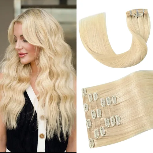 Miniatura 24 de Aison Extensiones de cabello humano real con clip, color marrón oscuro, 2.47 onzas, cabello humano Remy, 12 pulgadas, para mujeres, 7 unidades, 16