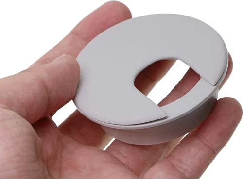 Miniatura 2 de Mini Skater Ojales de escritorio de plástico de 2 pulgadas, 10 unidades, para cables de alambre, gestión flexible, ligero, ajustable, organizador