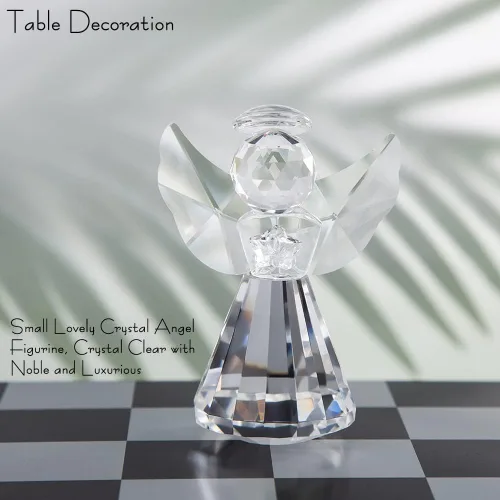 Miniatura 3 de Colección de figuras de ángel de cristal, bonito adorno de cristal, estatua para decoración del hogar, mesa de animales, regalo coleccionable