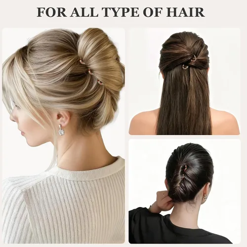 Miniatura 5 de Sunolga Horquillas francesas pequeñas de 2.83 pulgadas para mujer, 6 horquillas de pelo de prestigio para todo el cabello, forma curvada para un