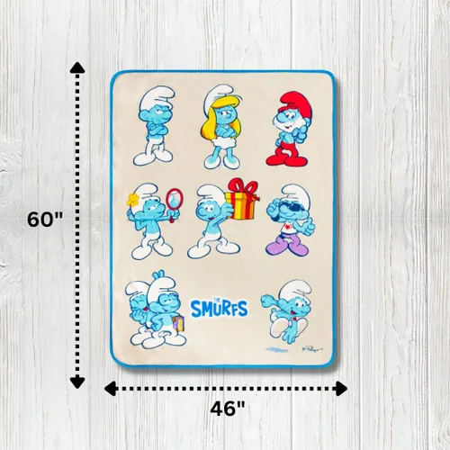 Miniatura 3 de Collectibles Smurfs Bedding - Manta súper suave de micro raschel, 46 x 60 pulgadas, (producto oficial con licencia) por Franco Los Pitufos - Pitufos