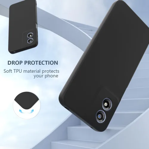 Miniatura 2 de Funda para Moto G Play 2024 4G, silicona líquida, delgada, suave, TPU, protección de cuerpo completo, a prueba de golpes, para G Play 2024 4G (negro)