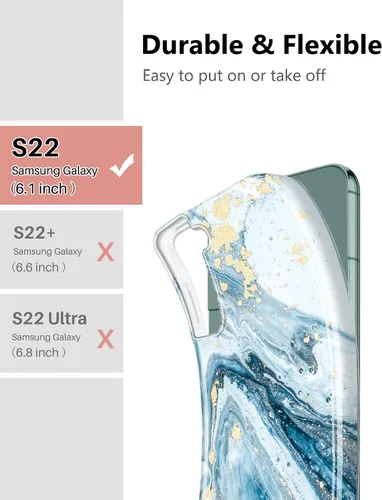 Miniatura 5 de Funda para Galaxy S22 con purpurina dorada, delgada, a prueba de golpes, TPU suave de goma de silicona, funda de teléfono para Samsung Galaxy S22 5G
