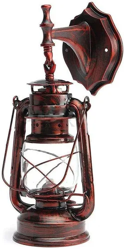 Miniatura 6 de Farol de pared con acabado de pátina oxidado, farol antiguo exterior para porche, lámpara de pared impermeable, lámpara de montaje en pared, lámpara