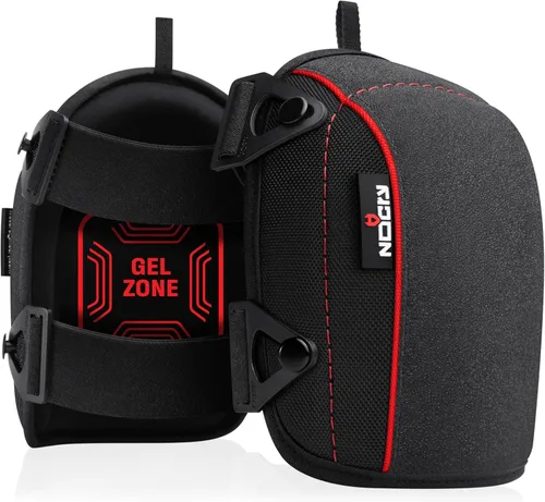 Miniatura 9 de Rodilleras de trabajo antideslizantes NoCry para hombres y mujeres con acolchado de espuma suave gruesa, correas resistentes y clips de fácil Negro