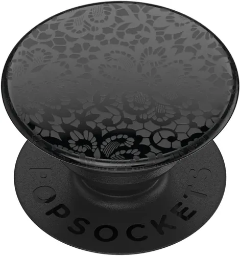 PopSockets Agarre para teléfono con soporte expandible, agarre adhesivo - Lace Noir