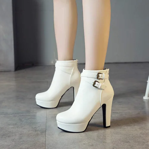 Miniatura 12 de Scaoruki Zapatos de otoño de moda para mujer, botines de tacón de bloque