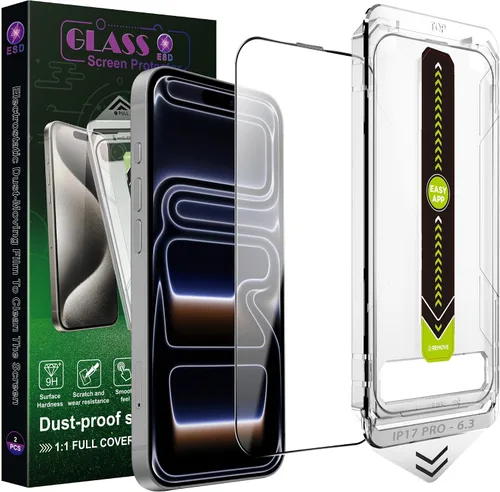 Miniatura 20 de Paquete de 2 protectores de pantalla mate antiluz azul para iPhone 14 Pro Max/15 Plus/16 Plus (6.7 pulgadas), vidrio templado 9H, antirreflejos
