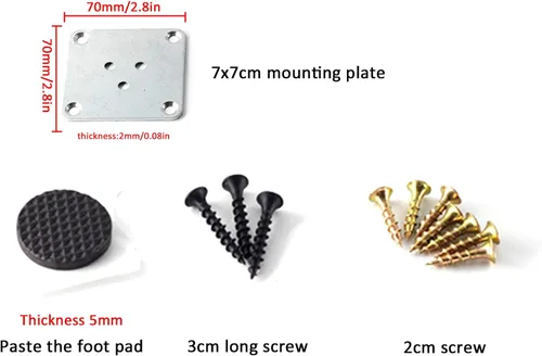 Miniatura 3 de Patas de madera maciza de roble barniz, patas rectas, patas de mesa de café, 2.4 – 27.6 in, para tocador, armario, con placa de montaje, tornillos