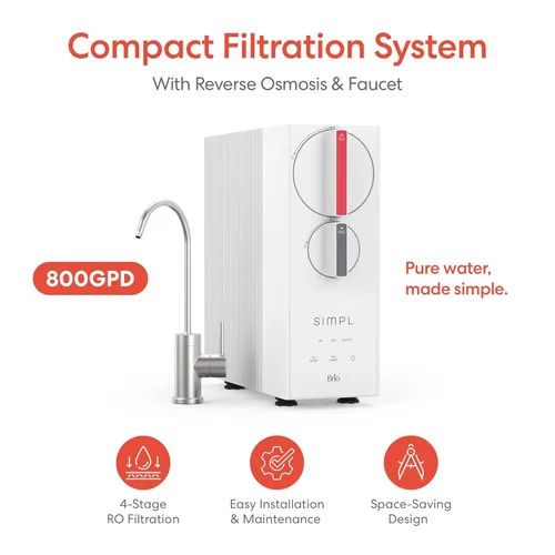 Miniatura 2 de Sistema de filtro de agua sin tanque de ósmosis inversa Brio SIMPL para agua potable limpia Filtración RO de 4 etapas debajo del fregadero
