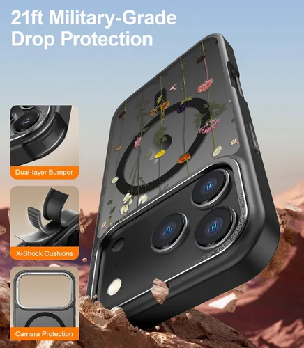 Miniatura 13 de Goodon para iPhone 15 Pro Max con protector de pantalla de privacidad, compatible con Magsafe, funda translúcida mate a prueba de golpes - Linda