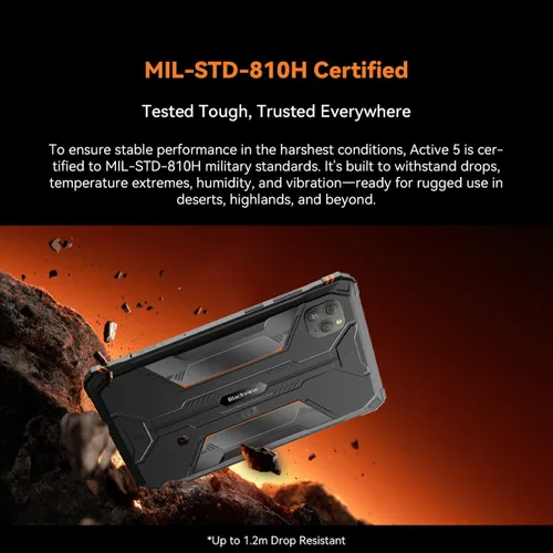 Miniatura 12 de Blackview Tablet resistente de 9 pulgadas, Android 15 tableta impermeable con Gemini AI, 18GB+128GB TF 2TB, 180Hz, IP68/IP69K, MIL-STD-810H a prueba