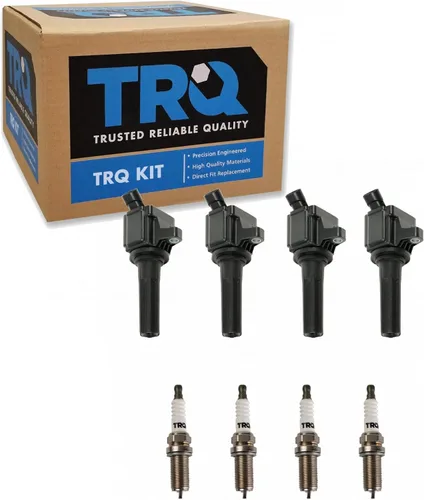Miniatura 129 de TRQ Kit de bobina de encendido y bujía, 10 piezas de bujías de iridio compatibles con Volkswagen Beetle 2006-2014 Golf 2005-2014 Jetta 2012-2014