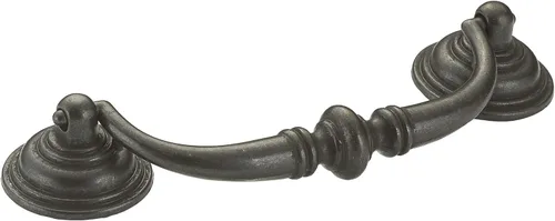 Richelieu Hardware BP30214909 - Tirador tradicional de hierro negro mate para cocina, baño y muebles de 4 1/4 pulgadas (4.252 in)