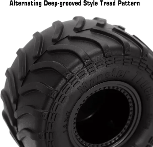 Miniatura 4 de INJORA Monster Truck - Juego de neumáticos de llanta para Axial SCX24 FMS FCX24 y TRX4MT, 2.756 x 1.496 in, MT1012 (negro)