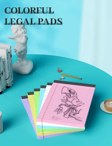 Miniatura 5 de Blocs de Notas de Color 5x8, Paquete de 48 Blocs Legales Pequeños Rosa 5x8, Blocs de Notas Legales Pequeños con Rayas Universitarias Fácil