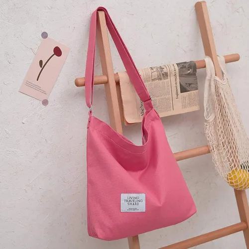 Miniatura 154 de Covelin - Bolsa de hombro informal de lona para mujer, estilo bohemio y retro, bolsa de mano, bolso cruzado, tamaño grande