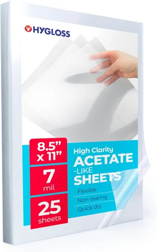 Miniatura 18 de Hygloss Hojas de papel de acetato de 8.5" x 11" - 7 mil hojas de acetato transparentes para proyectos de manualidades, hojas de plantilla