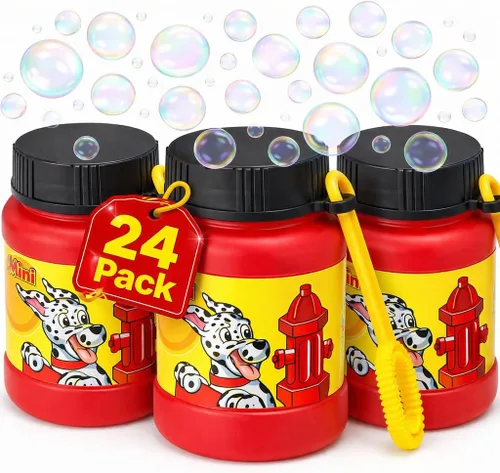 Miniatura 9 de 4E's Novelty 24 mini burbujas a granel – Burbujas para niños, suministros de fiesta de bomberos, tema de camión de bomberos, recuerdos de fiesta