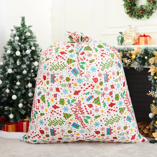 Miniatura 5 de JOYIN 2 bolsas de regalo jumbo de Navidad de 72 x 60 pulgadas con etiquetas para regalos grandes de alta resistencia, bolsa de bicicleta de Navidad
