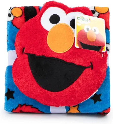Miniatura 6 de Jay Franco Sesame Street - Almohada de felpa de Elmo y manta de 40" x 50" pulgadas, juego de Nogginz súper suave de 2 piezas para niños