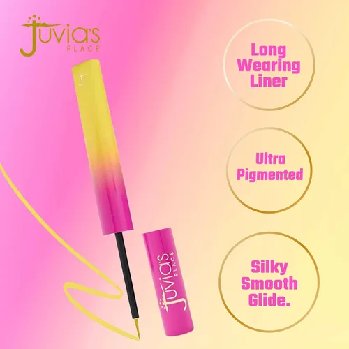 Miniatura 2 de Juvia's Place Garden Of Juvia's Liquid Liner Sun Flower - Amarillo neón, maquillaje líquido de color intenso, sin crueldad, a prueba de manchas