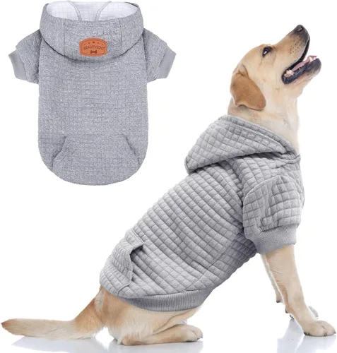 Miniatura 14 de BEAUTYZOO Sudadera con capucha para perro pequeño con bolsillos, ropa para perros pequeños y medianos, niño y niña, abrigos de algodón laminado tipo