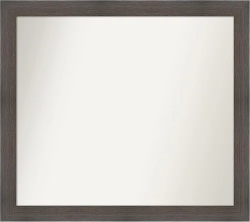 Miniatura 170 de Amanti Art Espejo de pared personalizado no biselado (24 x 27 pulgadas), marco estrecho de nogal chipre - varios tamaños personalizados - Espejo