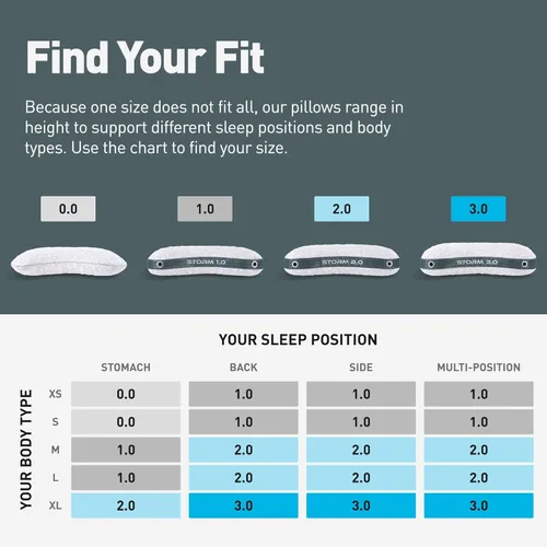 Miniatura 2 de Bedgear Storm Cuddle Curve - Almohada de rendimiento – Tamaño 3.0 – Almohada de cama refrescante para personas que duermen de lado – Firmeza media