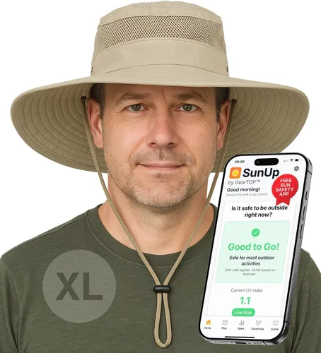 Miniatura 26 de GearTOP Safari Hat for Men Sun Hats for Women UV Protection UPF 50+ Fishing, Gardening, Hiking Hat (22-23 1/2")